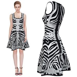 Herve Leger Miranda Zebra Dress 👗 size Small 🤩 MC